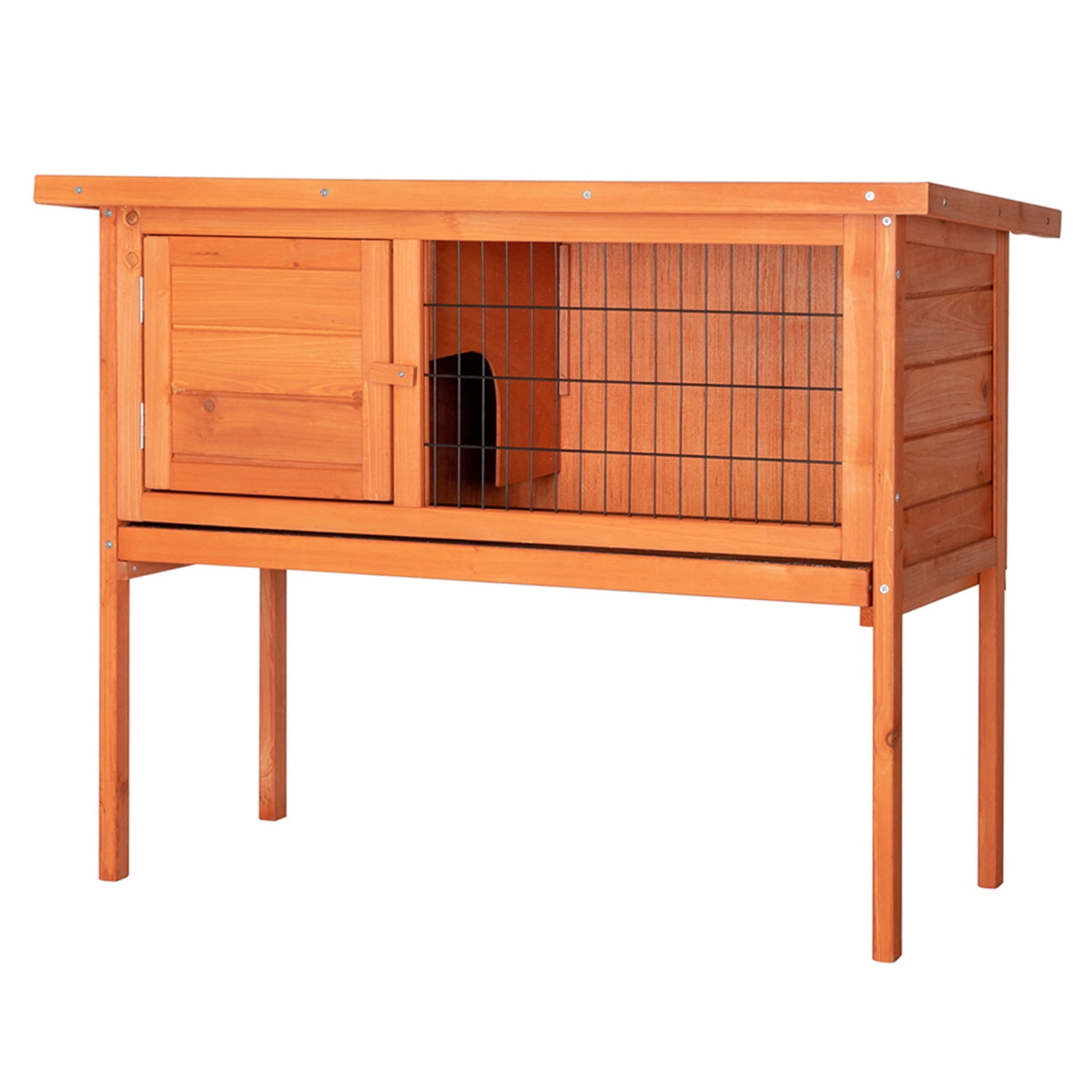 Pefilos 36" Rabbit Hutch, Pet House for Small Animals, Guinea Pig House Rabbit Cage, Bunny House-1 Layer, Orange Pefilos 36" Rabbit Hutch, Pet House for Small Animals, Guinea Pig House Rabbit Cage, Bunny House-1 Layer, Orange