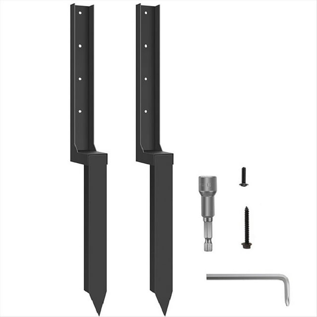 Kit de Reparación de Postes de Acero de Alta Resistencia, Estacas de Anclaje para Postes de Cerca y Estacas de Madera (Paquete de 2)