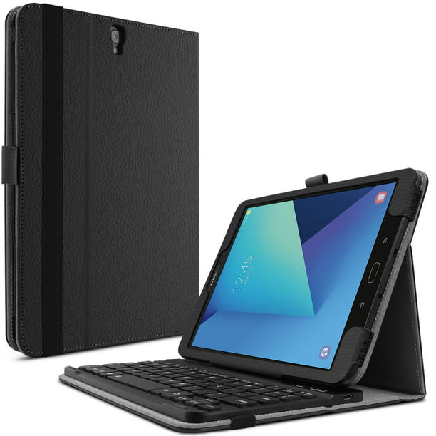 redden tuberculose Beïnvloeden Infiland Samsung Galaxy Tab S3 9.7 inch (SM-T820/T825) Tablet Keyboard Case,  Folio PU Leather Cover with Magnetically Detachable Bluetooth Keyboard,  Black - Walmart.com