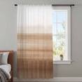 thumbnail image 4 of Brown White Ombre Sheer Curtains 54 Inches Long, Vintage Farmhouse Abstract Striped Light Filering Curtains, Breathable Simi Curtain Privacy Drapes for Kitchen Bathroom Small Window Treatment, 4 of 9