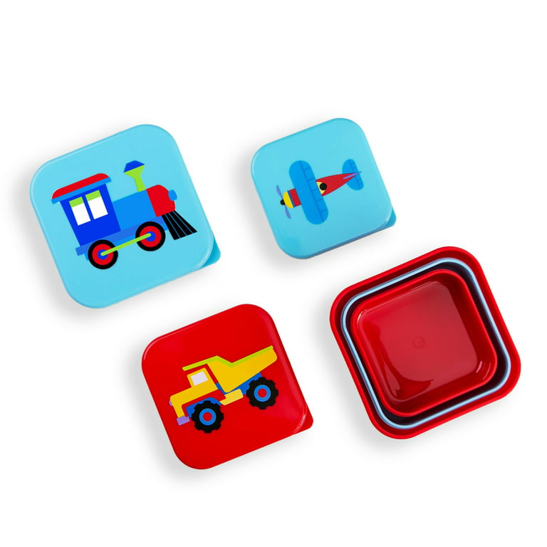 Wildkin Kids Nested Snack Containers for Boys & Girls (Trains, Planes &  Trucks) 