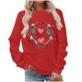 thumbnail image 4 of Skeleton Heart Sweatshirt Valentines Day Gothic Love Graphic Pullover Long Sleeve Crewneck Tops Edgy Skull Shirt, 4 of 6