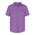 thumbnail image 7 of Dovford Mens Short Sleeve Casual Button Down Shirts Wrinkle Free Shirt Summer Untucked Dress Shirt with Pocket, 7 of 7