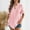 02 Pink, variant on Weiqiqre Oversized Tshirts for Women Button Down Shirt Cotton Short Sleeve Loose Fit Blouse Collared Casual Work Tops