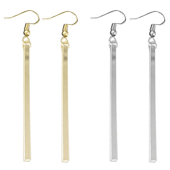 Anvazise Evening Party Women Fashion Long Bar Drop Dangle Hook Earrings Jewelry Gift Golden