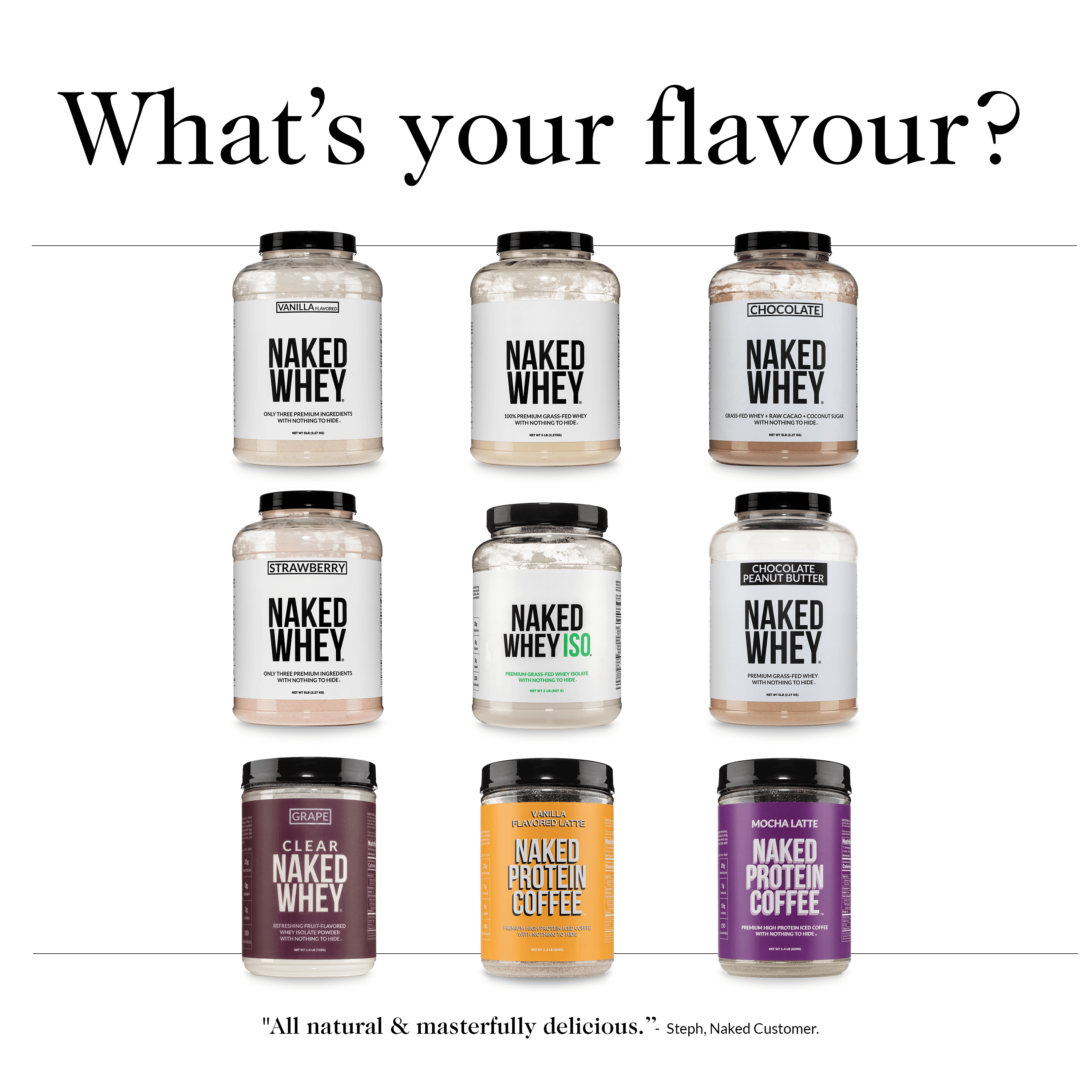 NAKED Whey Chocolate Peanut Butter Grass Fed Whey Protein Powder, No GMO, No Soy, and Gluten Free, Aid Growth and Recovery - 52 Servings