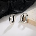 thumbnail image 2 of GKNET Vintage 925 Silver Hoop Huggie Earrings Women Fashion Square Ear Clip, 2 of 5
