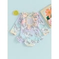 thumbnail image 5 of FEORJGP Toddler Girls Rash Guard Swimsuit Infant Baby Summer Swimwear Long Sleeve Rompers Crew Neck Jumpsuit Floral/Cartoon Print Kids Cute Ruffles Bathing Suit, 5 of 9