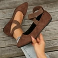 thumbnail image 5 of Sandals for Women Clearance, Xunlbb Women's Fashion Casual Summer New Solid Color Strap Comfortable Slip-On Sandals(Brown,Size:43), 5 of 9