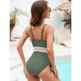 thumbnail image 4 of Women Tummy Control Swimsuits Modest One Piece Bathing Suits Drawstring Swim Suits 2025 (XL, Blue), 4 of 5