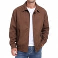 thumbnail image 4 of Men's Twill Golf Bomber Jacket Workwear Lightweight Water-Resistant Zip up Windbreaker with Stretch Cuffs Perfect for Golf & Casual Wear Big & Tall Size M-4XL Brown, 4 of 5