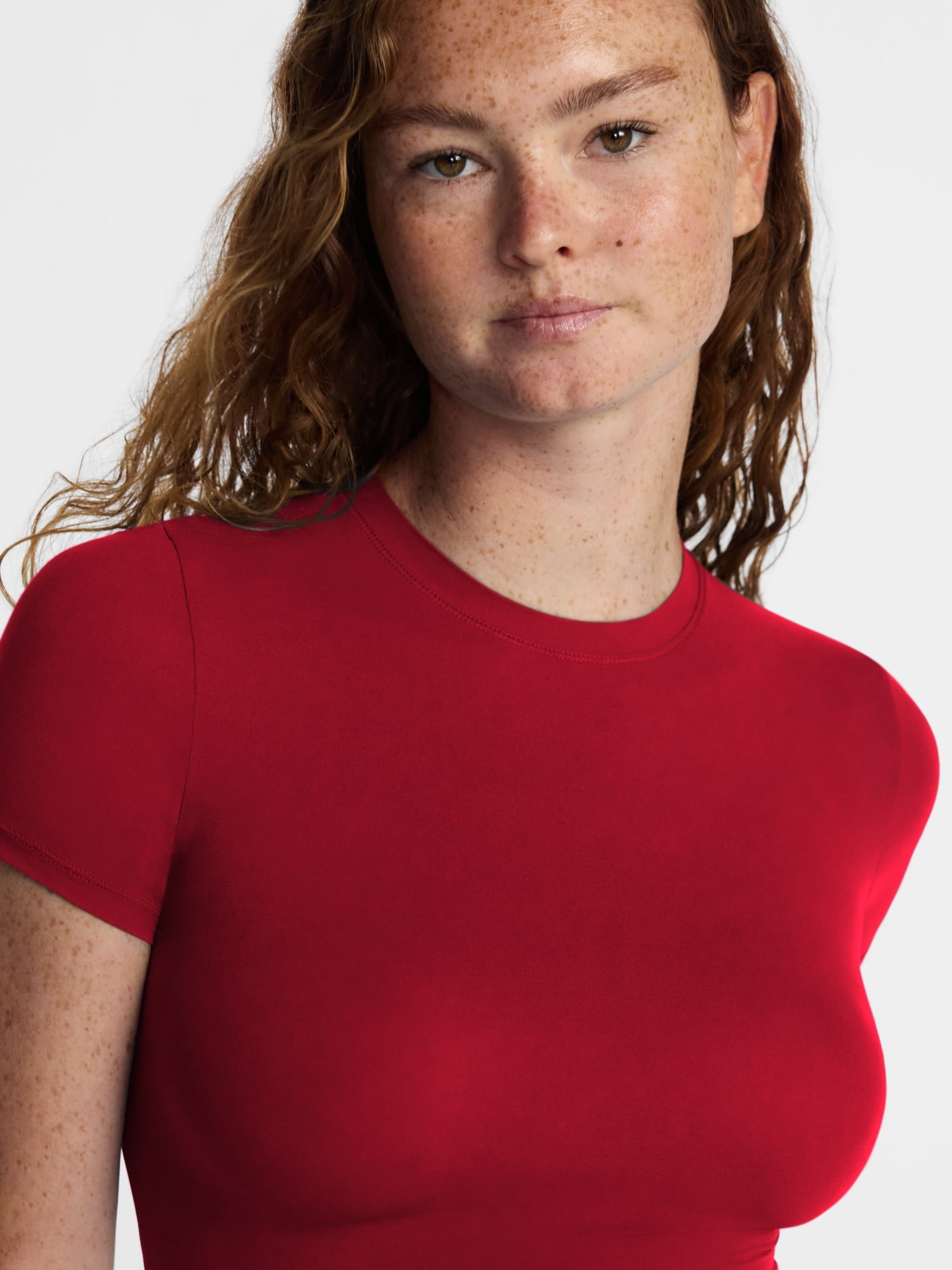 No Boundaries Fit Stretch Tee with Short Sleeves, Women's XS-XXXL