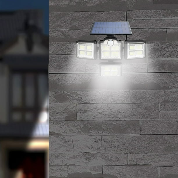 Luces para Exteriores, Luces con Sensor de Movimiento y Control Remoto, 4 Focos Led de Seguridad, Ip65, Iluminación de Pared con Ángulo Amplio de 270°