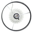 thumbnail image 2 of Bedside Table Lamp Fluted Glass Shade Gray Fabric Lamp Modern Accent Light, 2 of 9