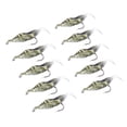 thumbnail image 2 of 10 señuelos de pesca de lubina con simulación de camarones, suaves y anzuelos., 2 of 14