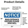 thumbnail image 2 of (2 Pack) Main Entrance Visitors Please Ring Bell OSHA Notice Sign, 2 of 7