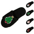 thumbnail image 4 of XIMIN Men Women Winter Christmas Santa Cute Warm Winter Cotton Slippers Open Toe House Slippers Couples Slippers with Rubber Soles Soft Sole Fashion Flat Shoes, 4 of 5