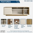 thumbnail image 3 of Techni Mobili Contemporary TV Stand for TV’s up to 70” with Patterned Storage Cabinet and Open Shelving, Oak RTA-945TV-OAK, 3 of 13