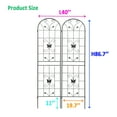 thumbnail image 3 of Tcbosik 2 Pack Outdoor Metal Garden Trellis for Climbing Plants, 19.7" x 86.7" Decorative Trellis for Yard, Patio, Black, 3 of 8