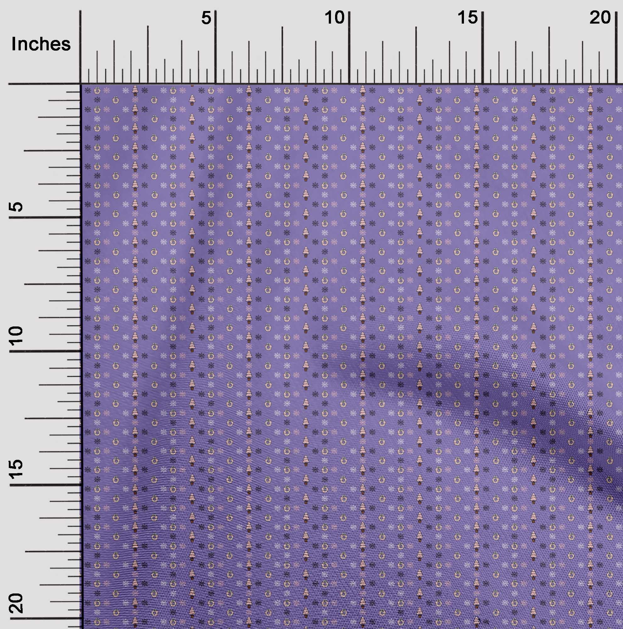oneOone Cotton Flex Violet Fabric Christmas Sewing Material Print Fabric By The Yard 40 Inch Wide