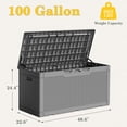thumbnail image 7 of Homall 100 Gallon Outdoor Box Deck Plastic Resin Storage Box, Gray, 7 of 7