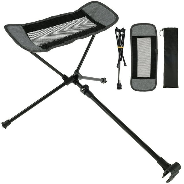 YOPTOP Repose-Pieds de Chaise de Camping Portable Pliant Jambe Repose-Pieds de Camping Robuste Amovible Repose-Pieds de Camping Rétractable, Gris