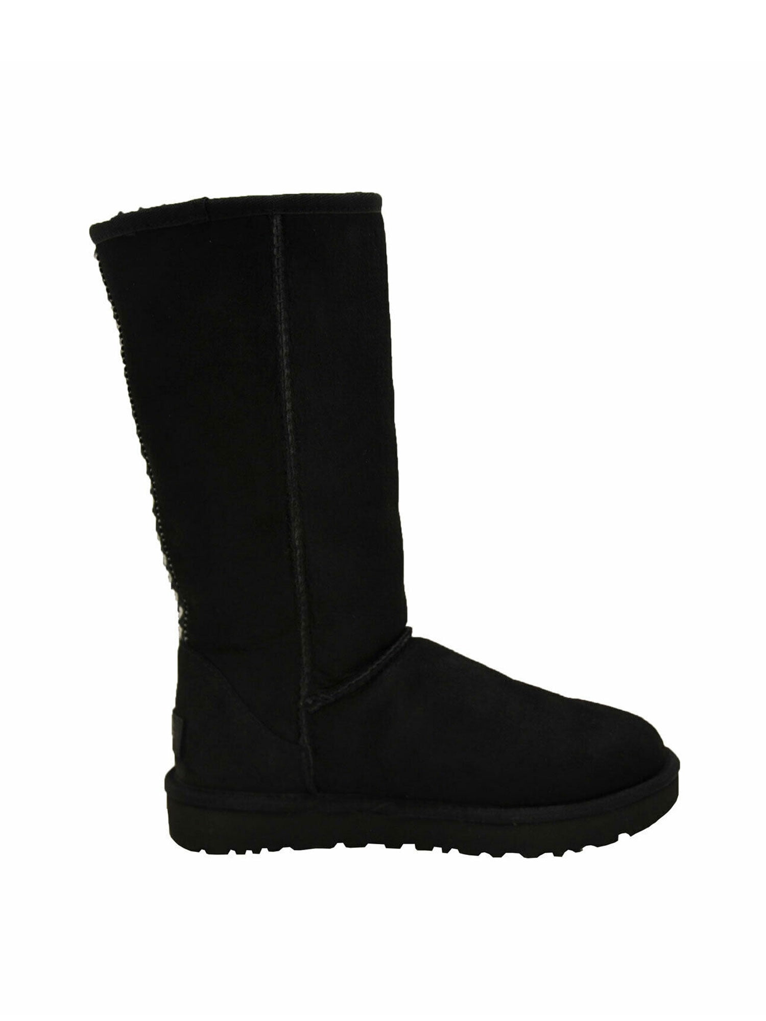 ugg women's classic tall rubber boot suede in black