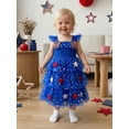 thumbnail image 4 of BemeyourBBs Toddler Baby Girl 4th of July Dress Outfit Kids Baby Girl Patriot Independence Day Clothes Sleeveless Red White Blue Star Tutu Tulle Dress Little Girls Summer Cake Smash Party Dress, 4 of 9