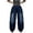 Dark Blue, variant on Womens Wide Leg Pants with Pocke Denim Jeans Slim Straight Pants