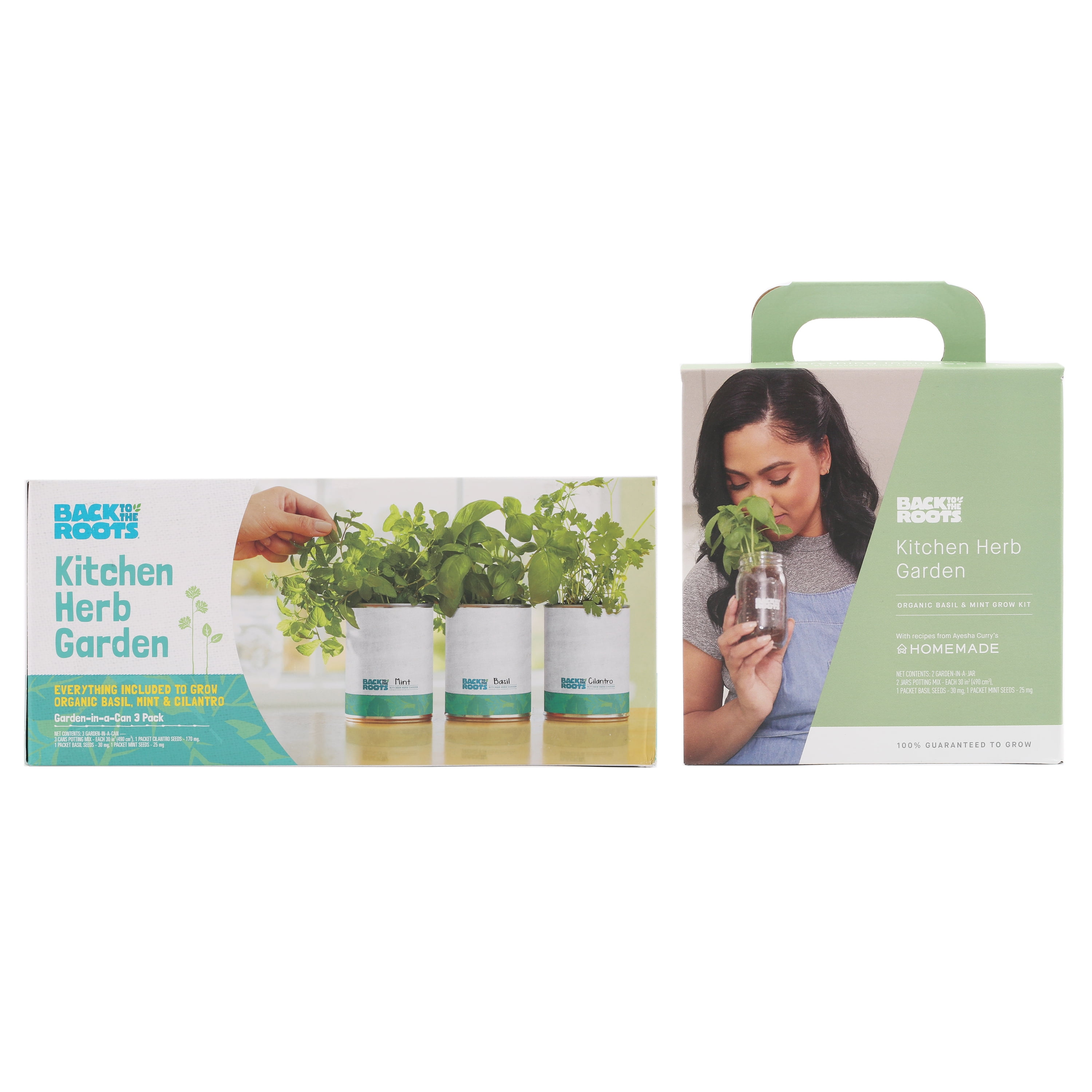 Back to the Roots Herb Garden Kit with Organic Basil, Mint, and Cilantro Seeds, 3 Pk