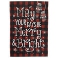 thumbnail image 2 of Northlight Buffalo Plaid "Merry and Bright" Christmas Outdoor Garden Flag - 18" x 12.5", 2 of 5