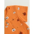thumbnail image 4 of Toddler Baby Boy Halloween Outfit Short Sleeve Pumpkin Print T-Shirt Tops and Shorts Set Kids Cute Summer Clothes, 4 of 8