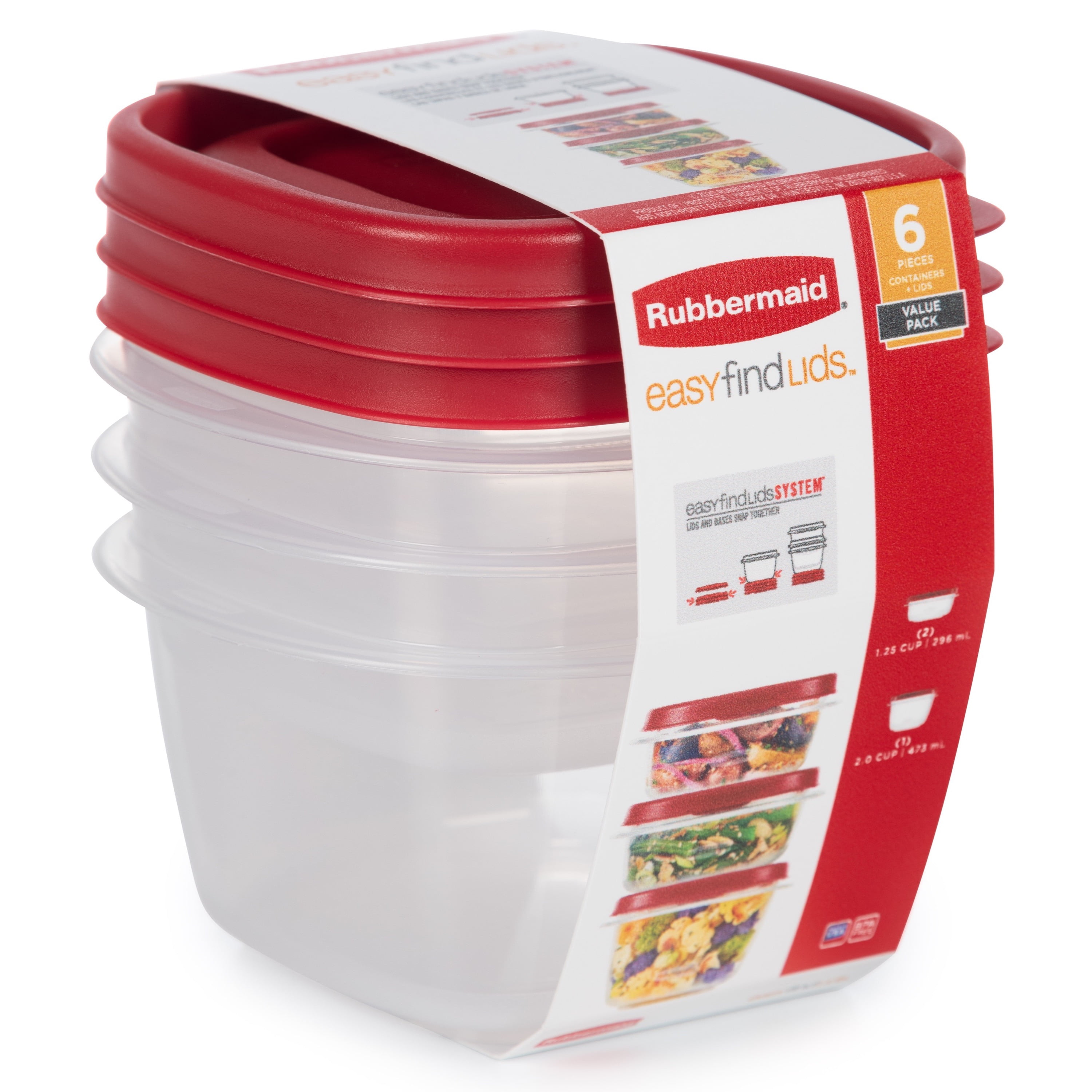 Rubbermaid® Easy Find Lids Clear/Red Food Storage Set, 12 pc - Fred Meyer