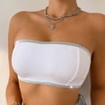 thumbnail image 6 of PMVFHDE Backless Strapless Bandeau Bra Seamless Lightweight Wirefree Daily Casual Women White - L, 6 of 8