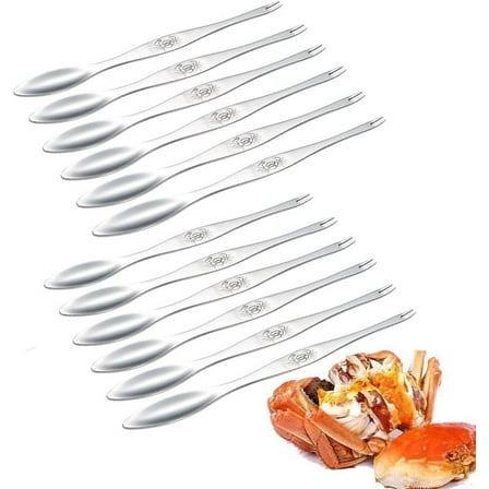 Stainless Steel Seafood Forks, Crab and Lobster Picking Tools (12-Pack)