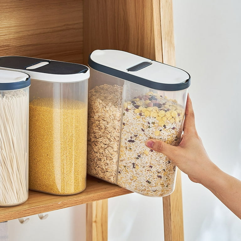 PP Food Storage Box Plastic Clear Container Set with Pour Lids Kitchen  Storage Bottles Jars Dried Grains Tank