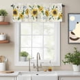 thumbnail image 2 of Sunflower Valance Curtain Butterfly Bee Window Valances Rod Pocket Short Curtains Window Treatments for Kitchen Bedroom Bathroom Laundry 60" x 18", 2 of 9
