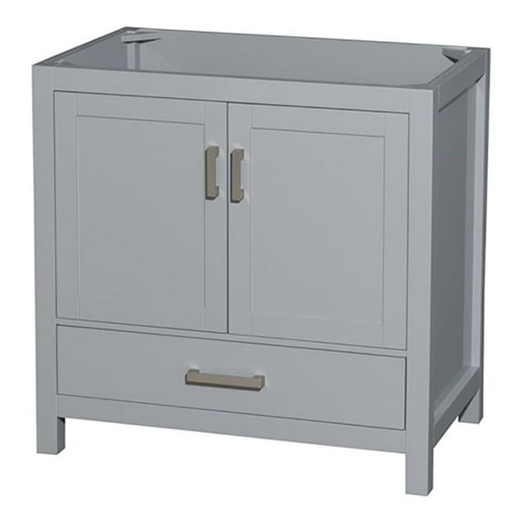Wyndham Collection Sheffield 35" Wood Single Bathroom Vanity in Gray