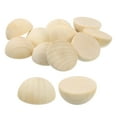 thumbnail image 1 of Unique Bargains Lot de 40 Perles Demi-Bois, 40mm Perles Rondes Non Finies en Bois Naturel, 1 of 5