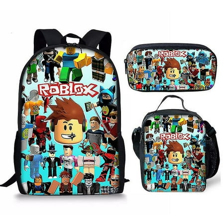 Yayug 3d Roblox Student Bag Lunch Bag Pencil Bag Roblox Backpack Three Piece Set