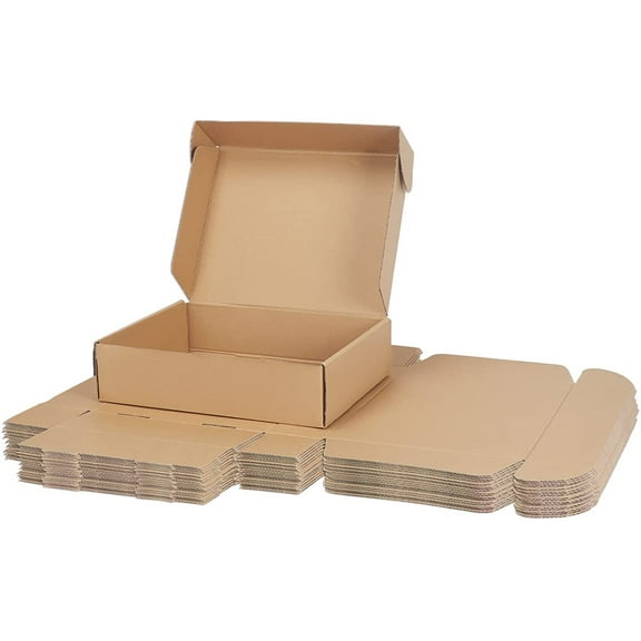 Calenzana 9x6x2 Brown Shipping Boxes Set of 25, Small Corrugated Cardboard Boxes, Medium Mailing Boxes for Packaging Small Business