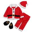 thumbnail image 1 of Disfraz de Papá Noel para bebé, conjunto de ropa de Papá Noel, pantalones y parte superior, conjunto de Navidad a juego para niñas, conjuntos de invierno para bebés varones de 3 a 4 años, 1 of 8