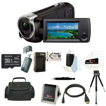- Sony CX405 Handycam 1080p Camcorder with 32GB SD Card and Focus Accessory Bundle