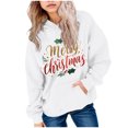 thumbnail image 6 of Staki Kids Girls Christmas Hoodies Fuzzy Fleece Sleeve Hooded Sweatshirt Xmas Holiday Hoodie Pullover Fall Winter Top Christmas Sweatshirt for Girls(White,8-10 Years), 6 of 7