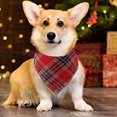 thumbnail image 4 of Dinheiro Bandanas para perros a cuadros, 2 unidades de bufanda triangular reversible para perros con bordes de borlas, 4 of 5