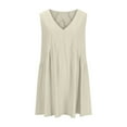 thumbnail image 6 of Uaswgudfs Summer Dresses for Women 2025 Sleeveless V-Neck Midi Sundress – Casual with Ruffled Waist & Lightweight Fabric for Beach & Daily Beige XL, 6 of 8