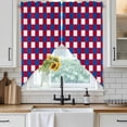 thumbnail image 3 of Swag Valance Curtains for Windows, 4th of July Light Filtering Kitchen Curtains, Independence Day Red Blue White Plaid Checkered Window Treatment Valances for Living Room, 36x36 - 2 PCS, 3 of 9