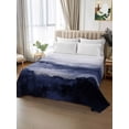 thumbnail image 2 of Navy Blue Ombre Mountain King Size Flat Sheet, Wrinkleproof & Fadeproof Cooling Flat Bed Sheet Only, Nature Abstract Art Marble Breathable Soft Bedding Top Sheets 105 x 98 Inches, 2 of 8