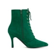 thumbnail image 3 of Unique Bargains Women's Pointy Toe Lace Up Side Zip Stiletto Heels Ankle Boots, 3 of 7