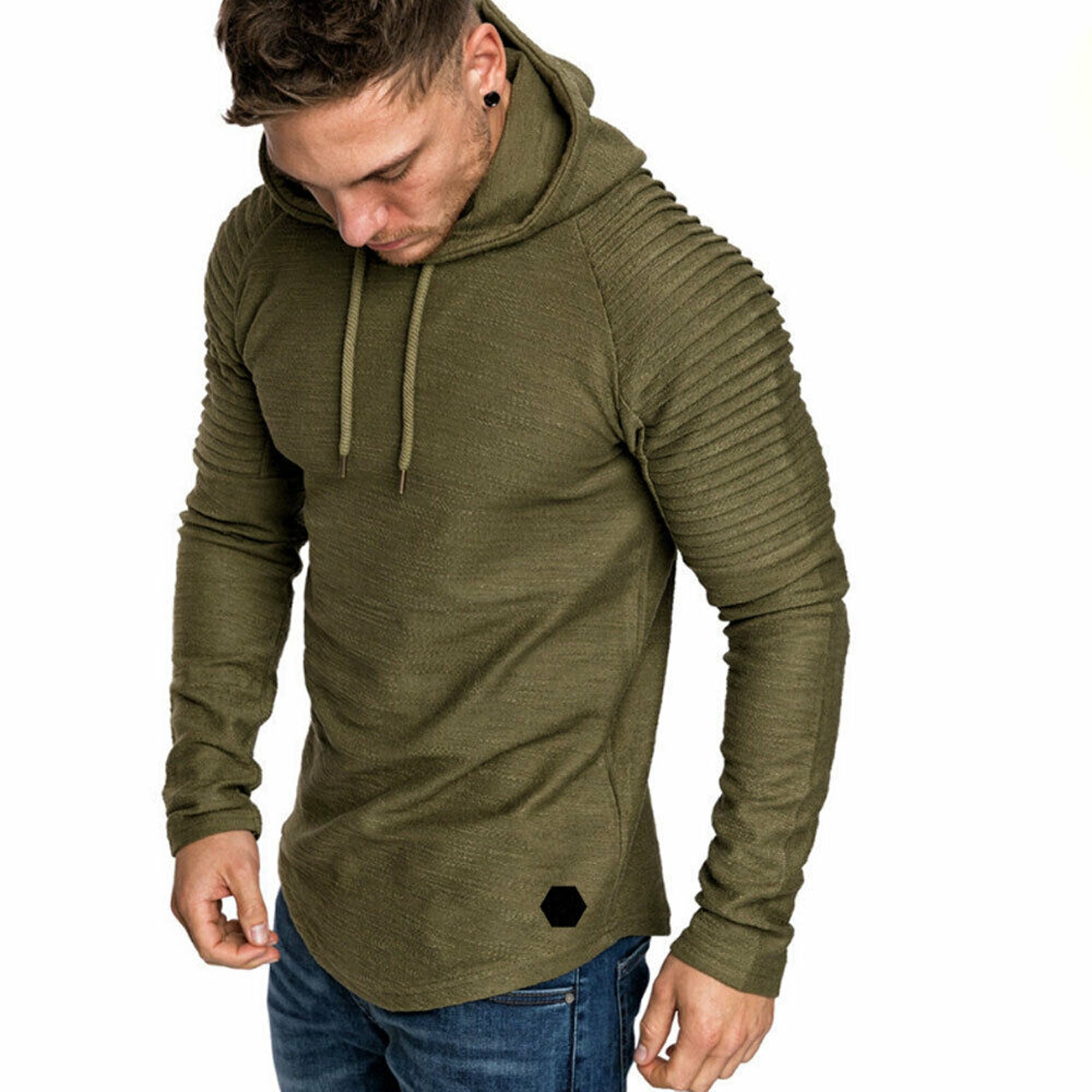 long sleeve shirt with hood mens